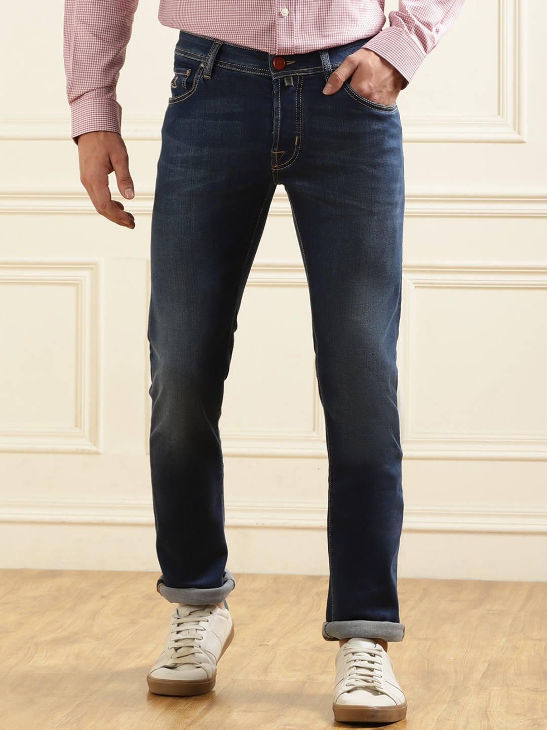 

Jacob Cohen Men Slim Fit Clean Look Mid-Rise Jeans, Navy blue
