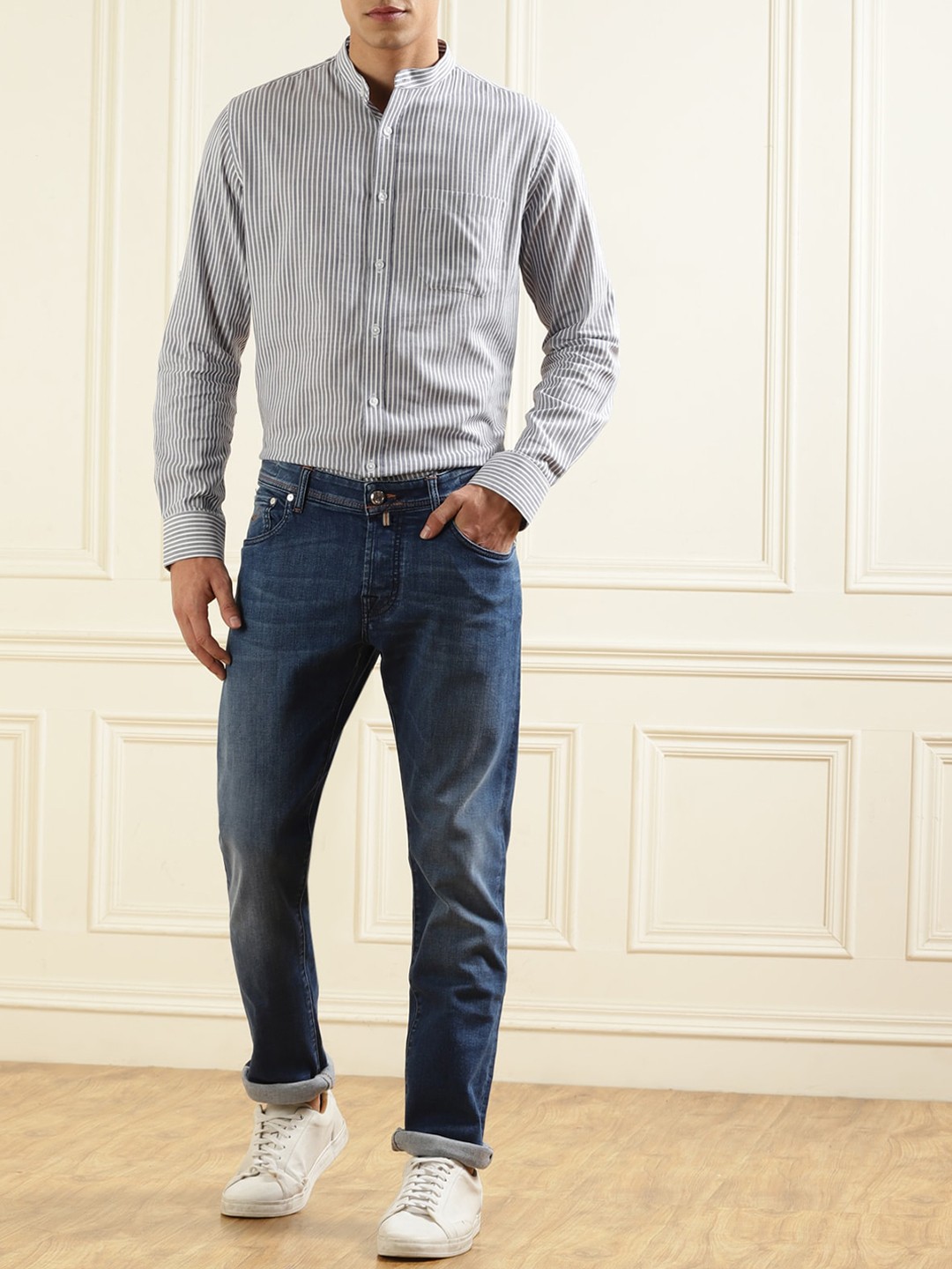 

Jacob Cohen Men Slim Fit Clean Look Mid-Rise Cotton Jeans, Blue