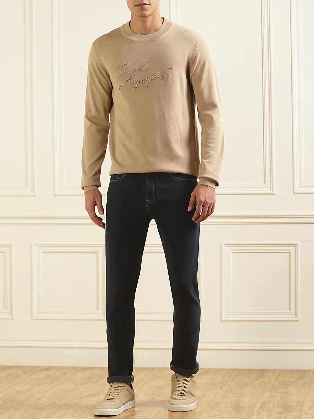 

Karl Lagerfeld Men Mid Rise Stretchable Clean Look Jeans, Black