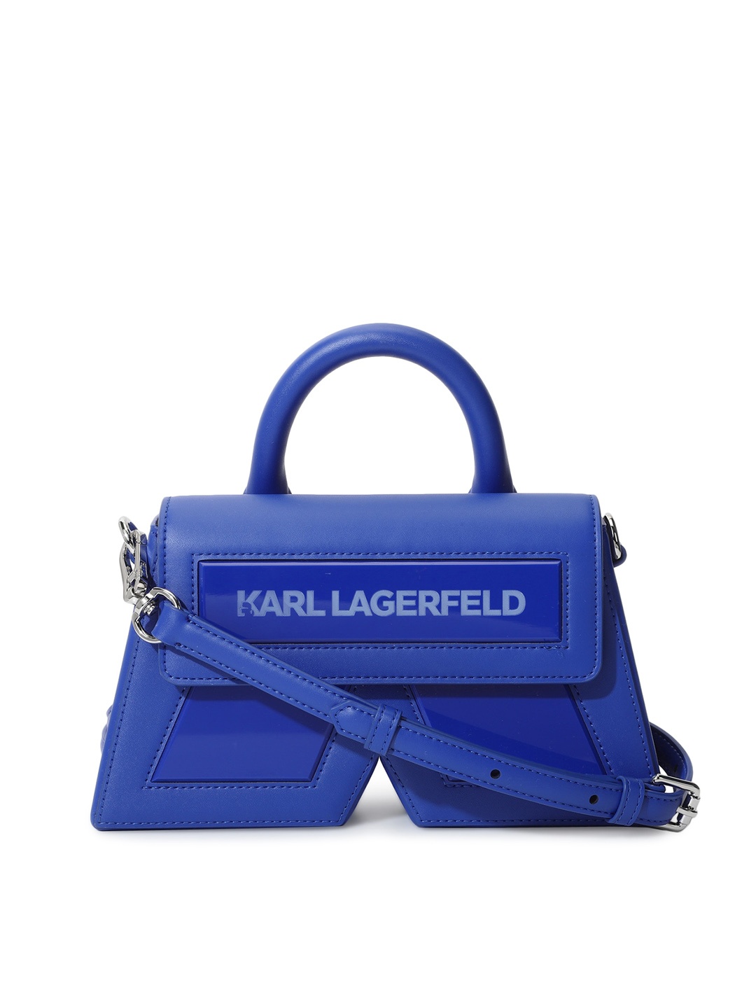 

Karl Lagerfeld Textured Leather Structured Handheld Bag, Blue