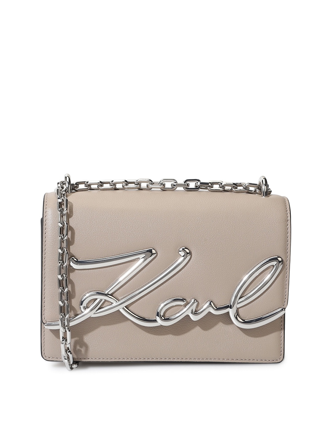 

Karl Lagerfeld Embellished Leather Swagger Sling Bag, Grey
