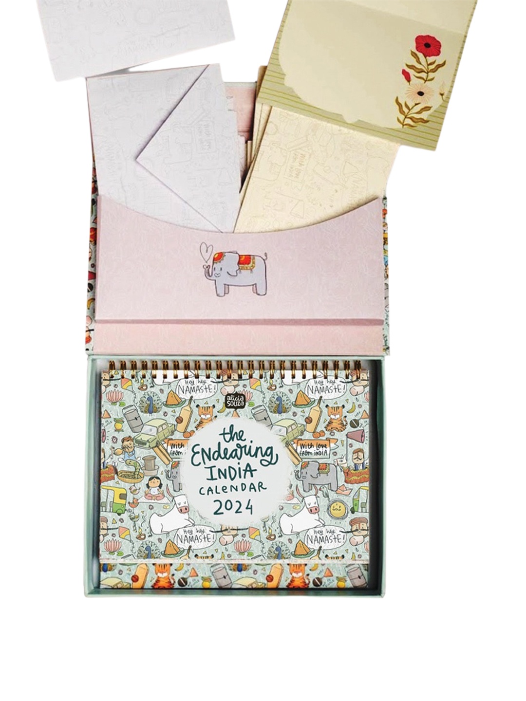 

Alicia Souza 2024 Endearing India Desk Calendar, White