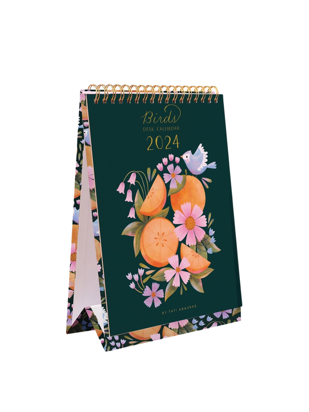 

happywagon 2024 Floral Printed Desk Calendar, Green
