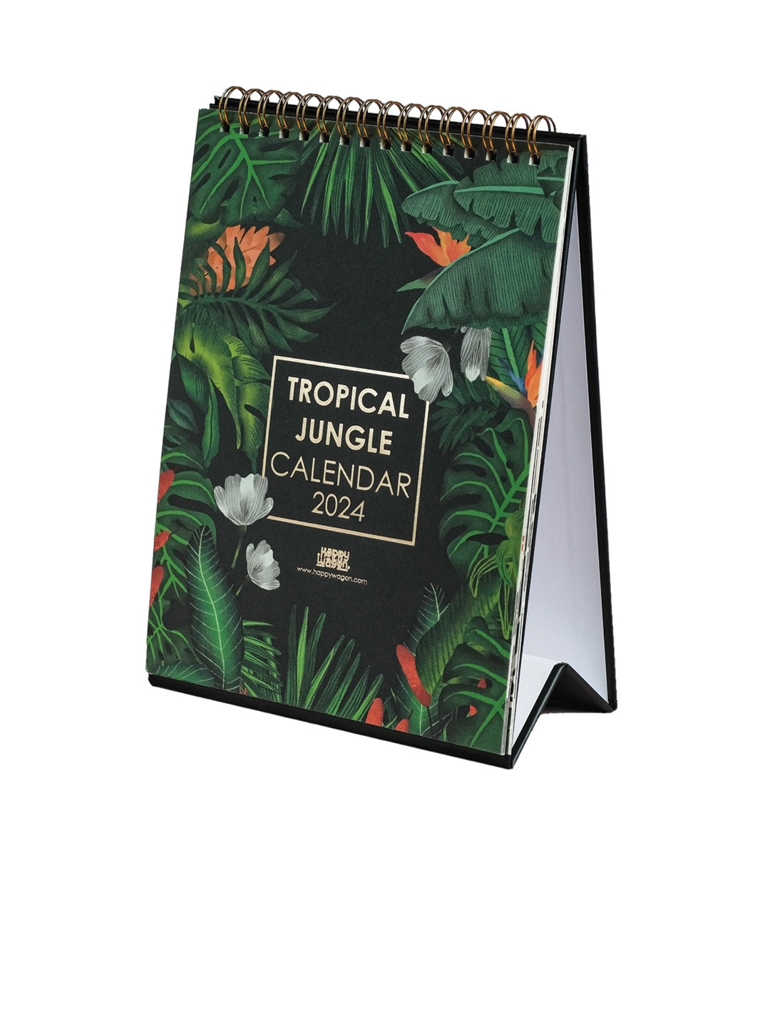 

happywagon 2024 Tropical Printed Desk Calendar, Green