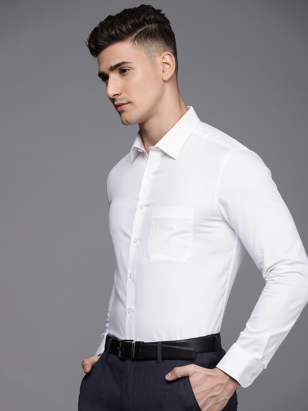 

Louis Philippe Slim Fit Pure Cotton Formal Shirt, White