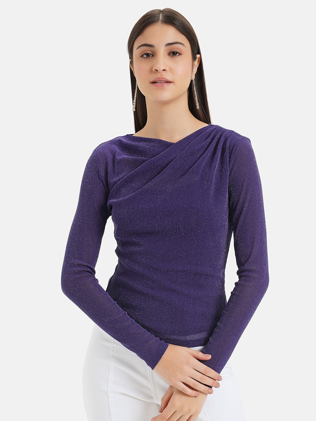 

Kazo Shimmer Wrap Top, Purple