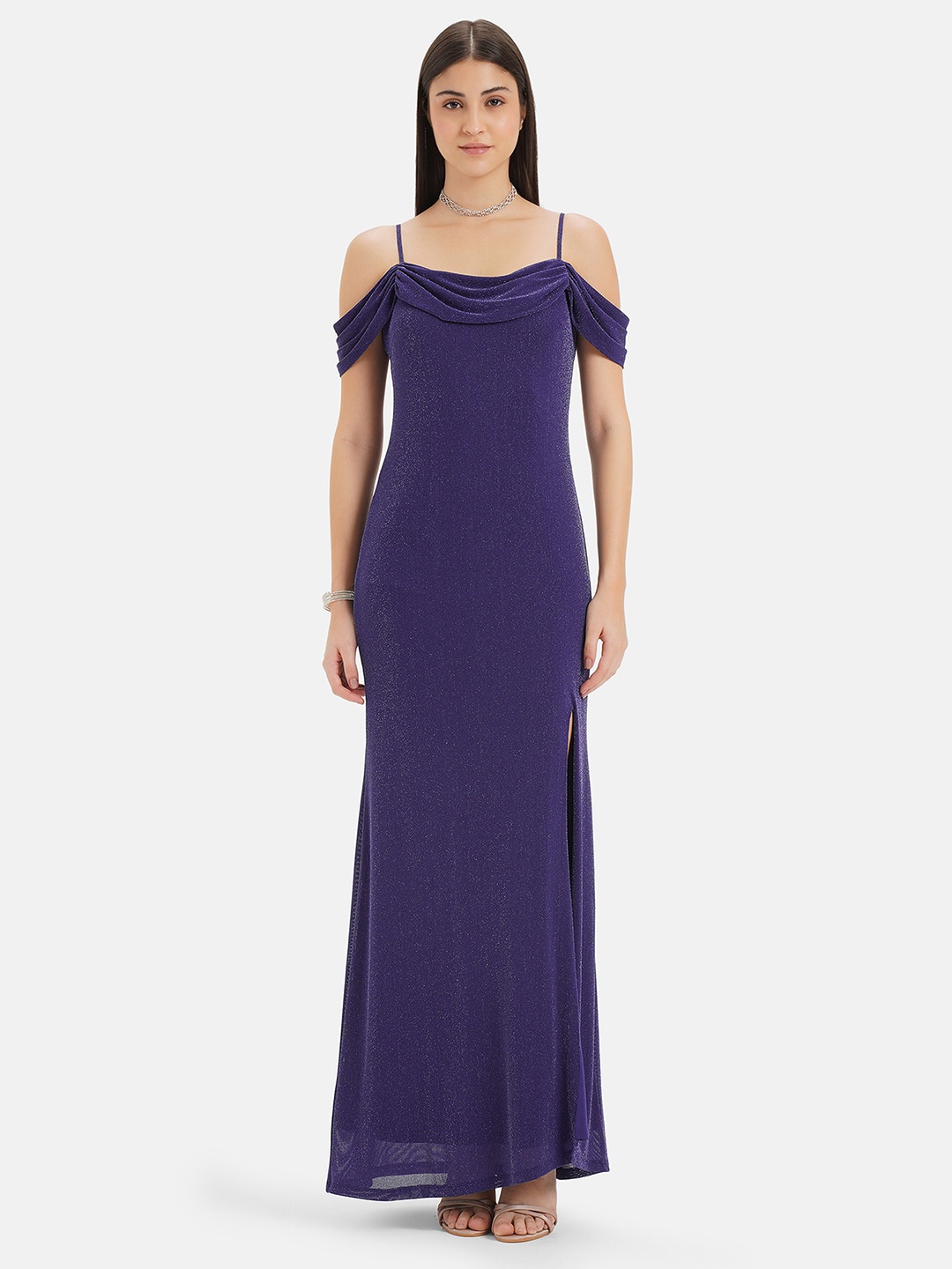 

Kazo Cold-Shoulder Maxi Dress, Purple