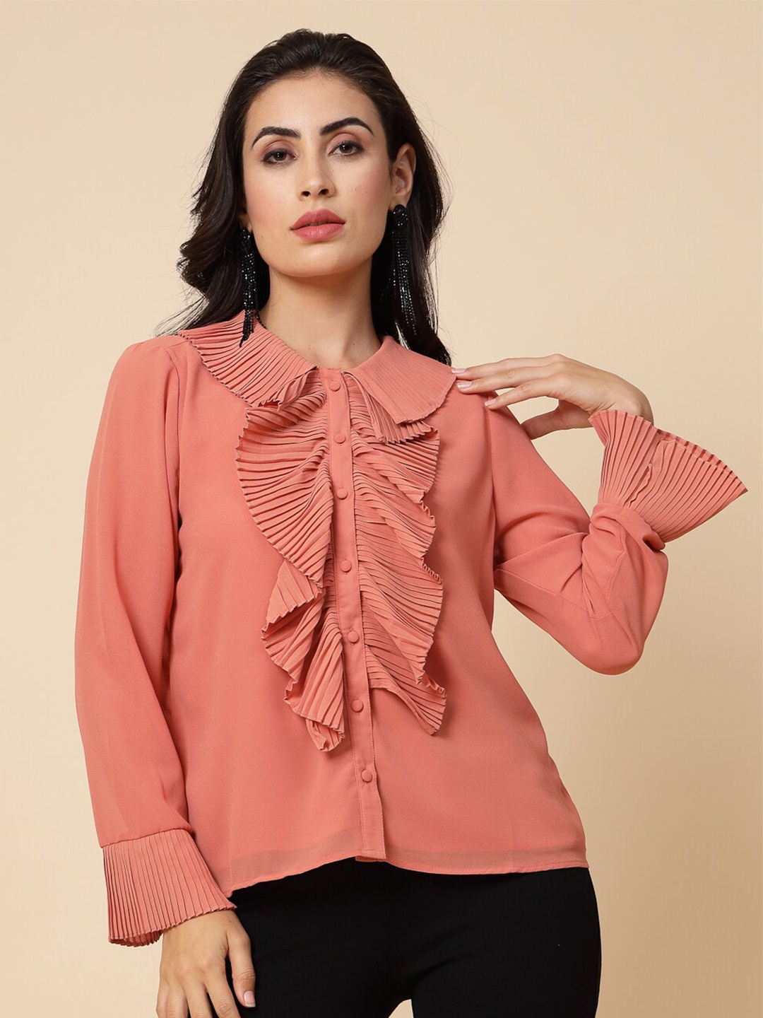 

Gipsy Bell Sleeves Top, Peach