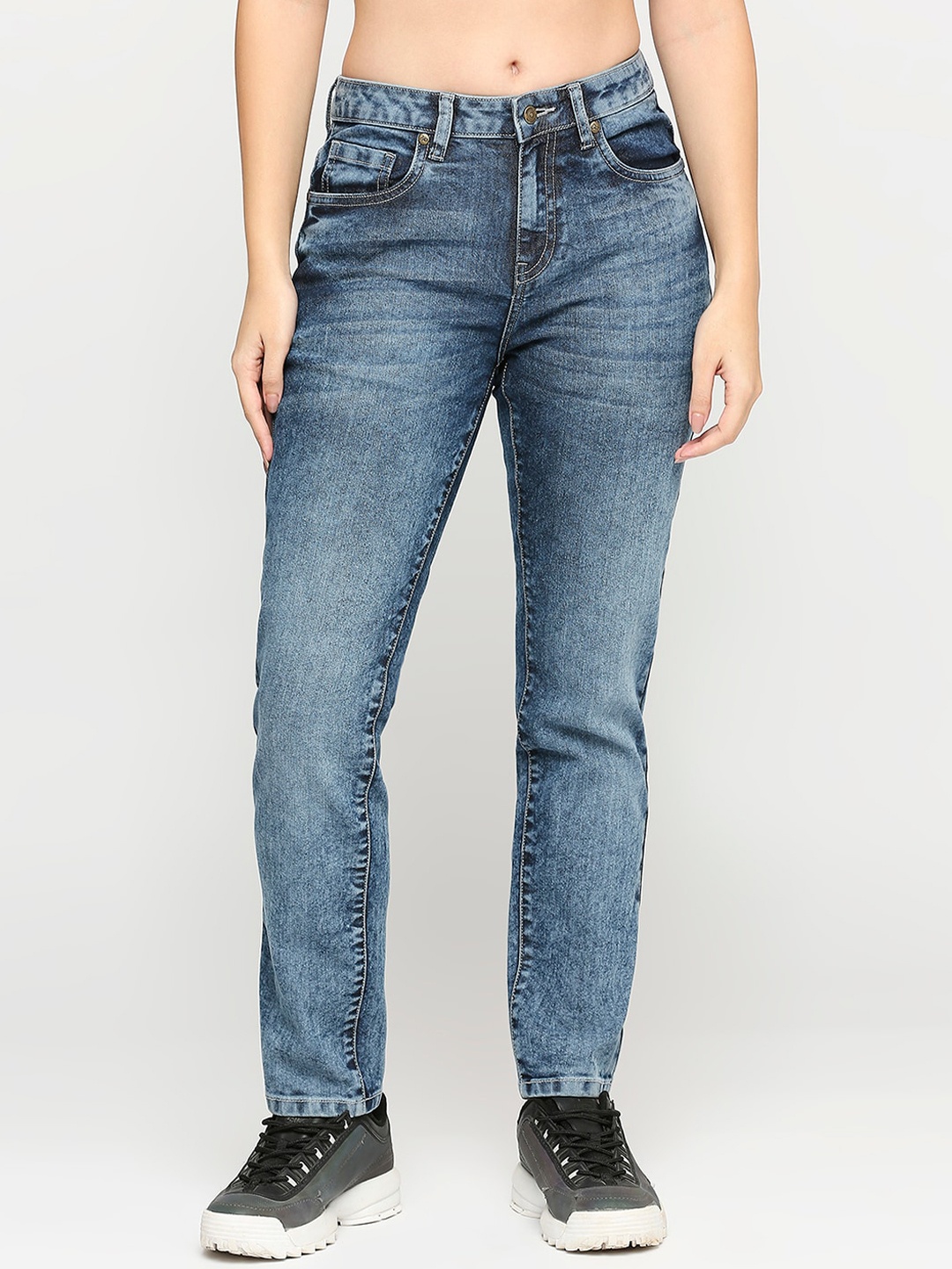 

DressBerry Women Blue Slim Fit Clean Look Heavy Fade Stretchable Jeans