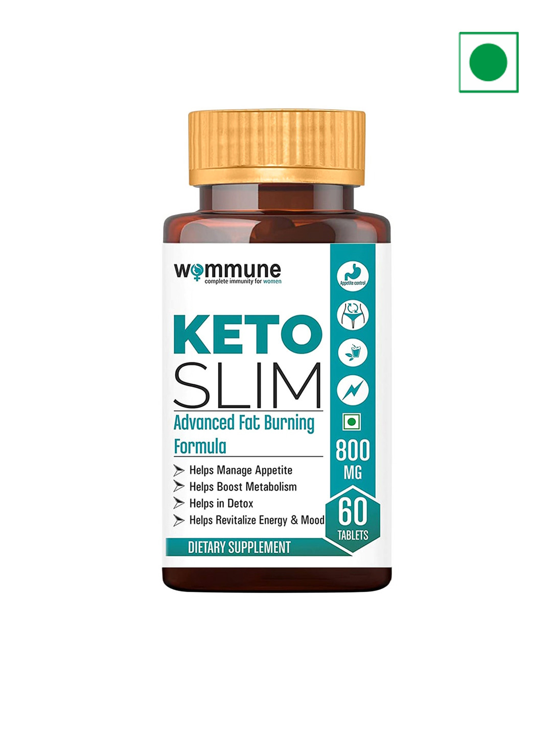 

WOMMUNE Keto Slim Advanced Fat Burning Formula to Manage Appetite - 60 Tablets, White