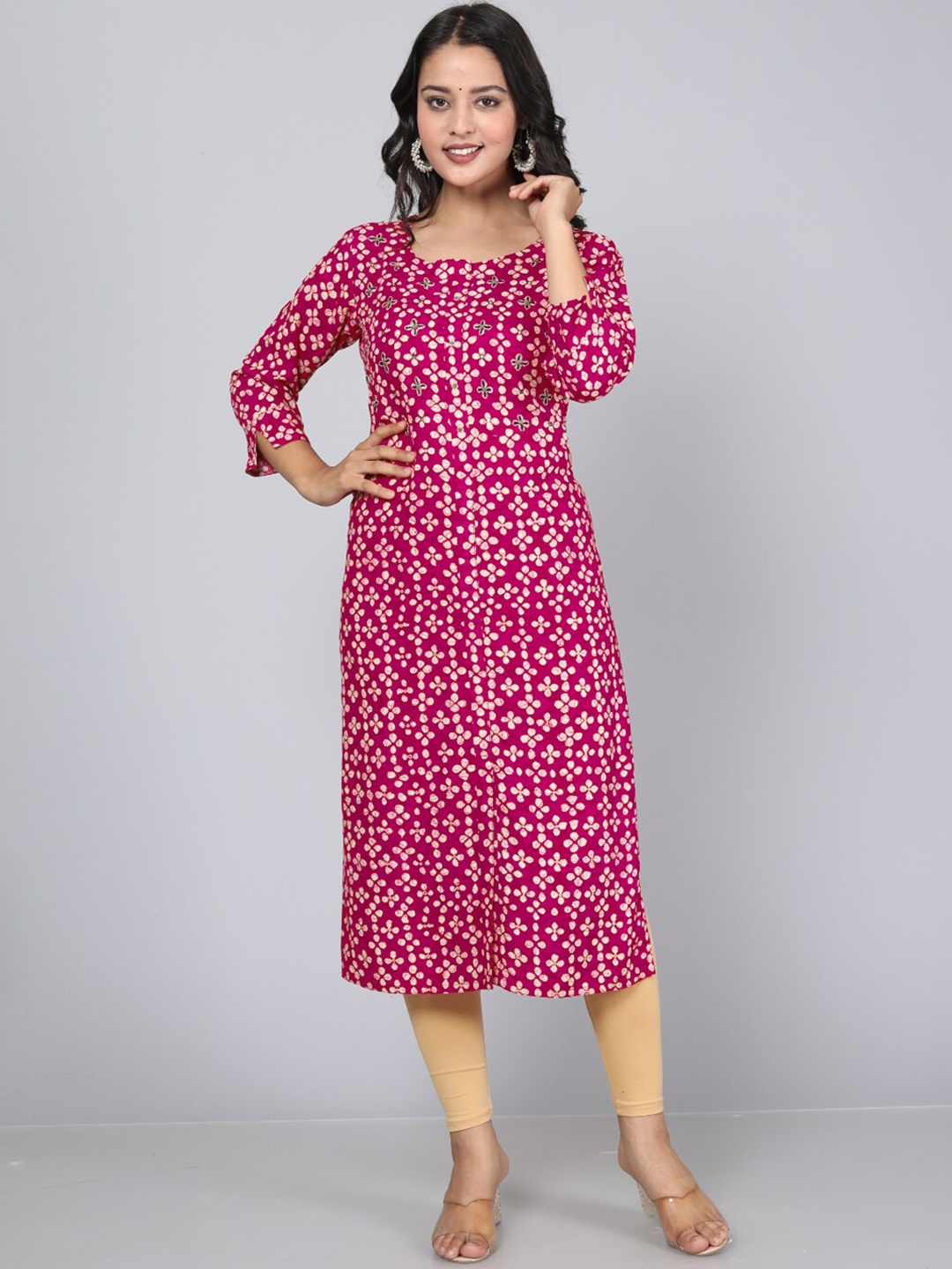 

KALINI Floral Printed Kurta, Pink