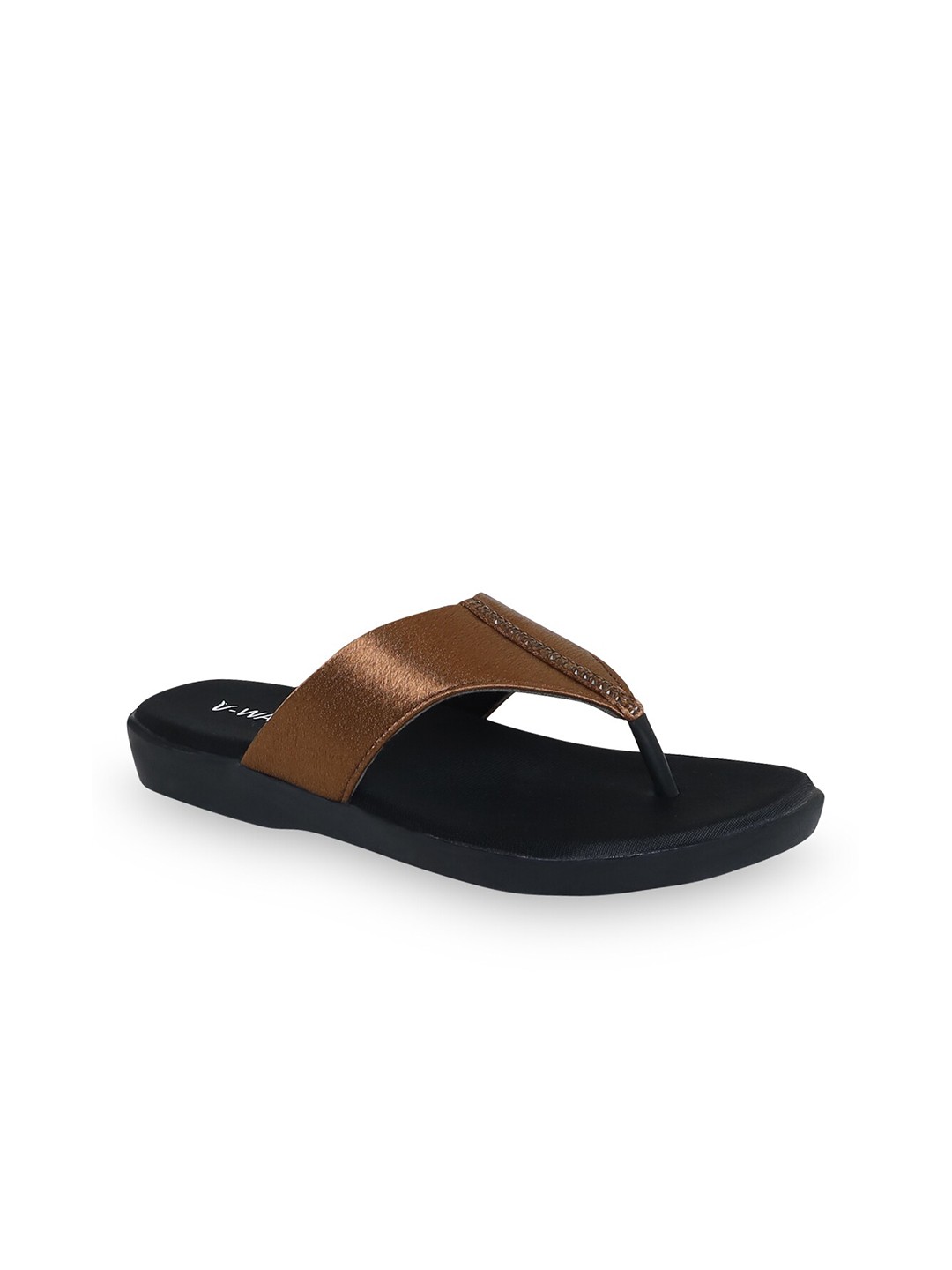 

V-WALK Slip-On Open Toe Flats, Brown