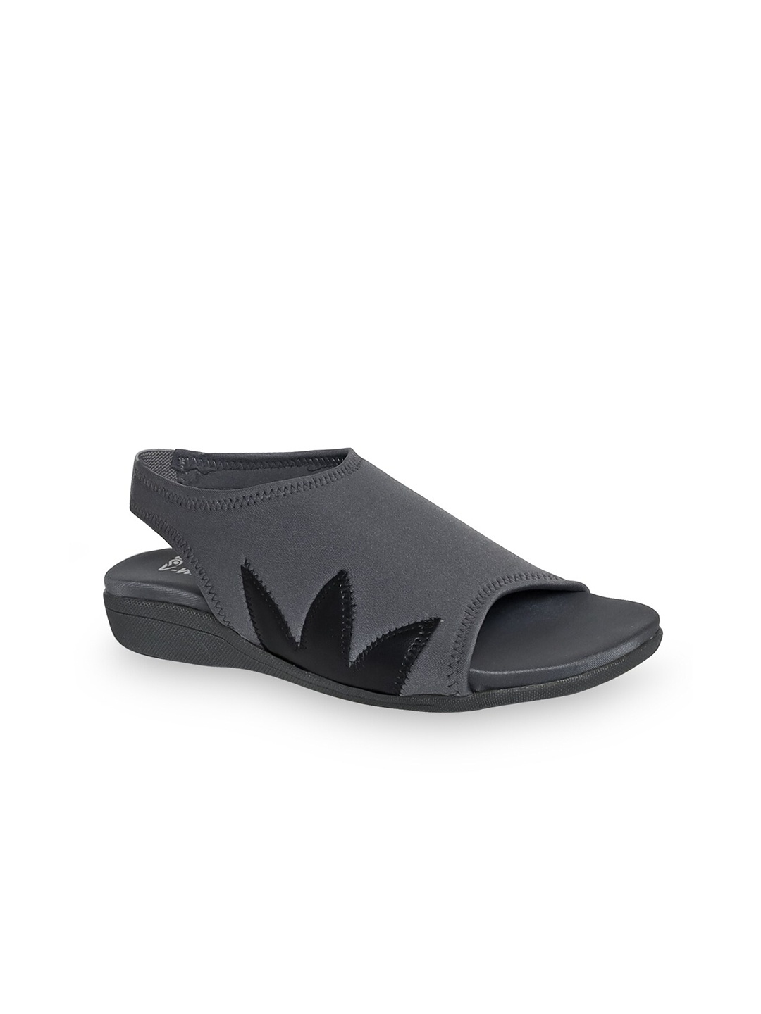 

V-WALK Textured Open Toe Mules With Backstrap, Charcoal