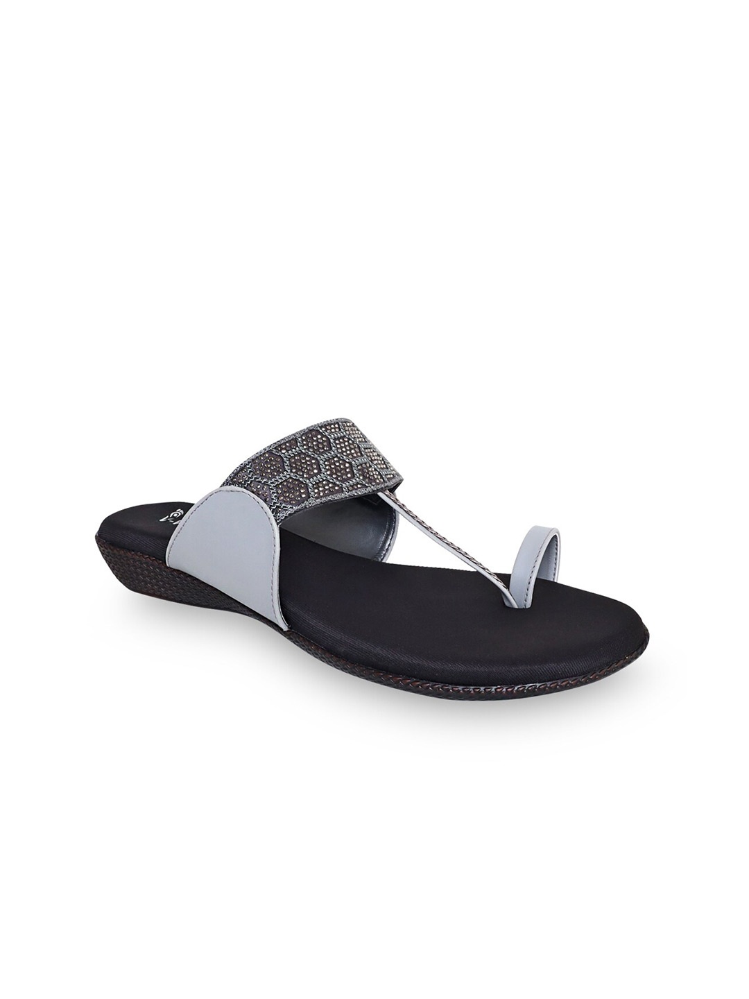 

V-WALK Embellished One Toe Flats, Grey