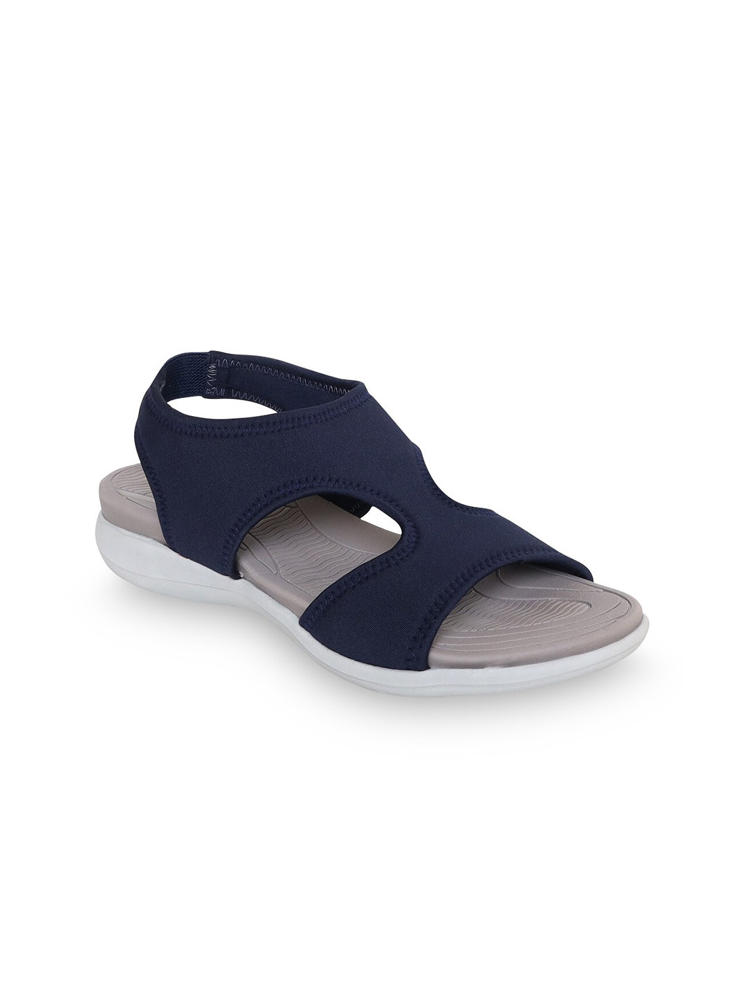 

V-WALK Open Toe Flats With Backstrap, Blue