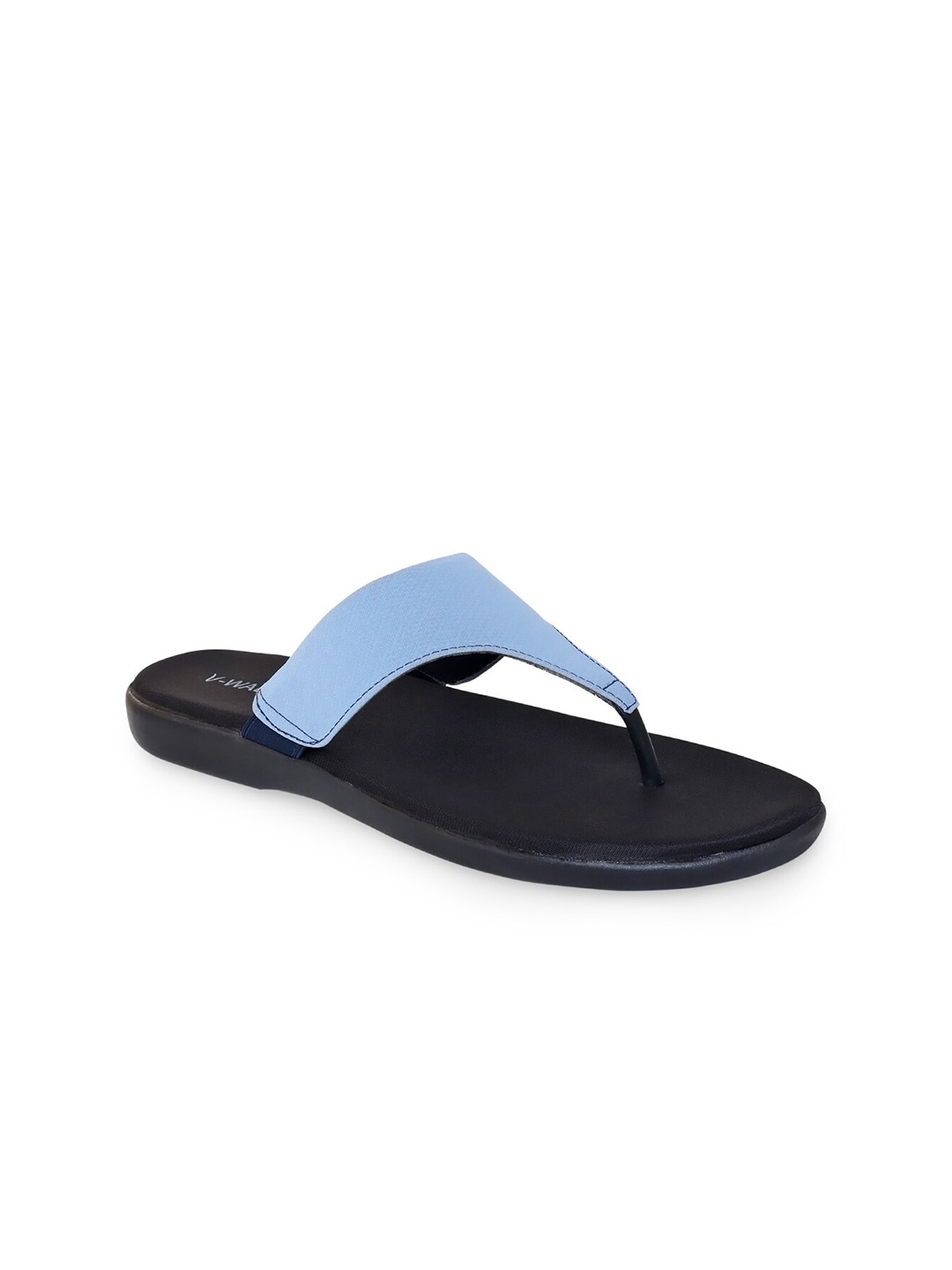 

V-WALK Textured T-Strap Flats, Blue