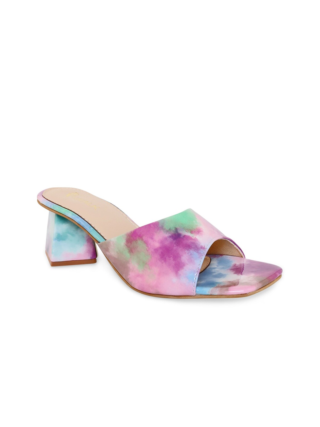 

V-WALK Printed Open Toe Block Heels, Purple