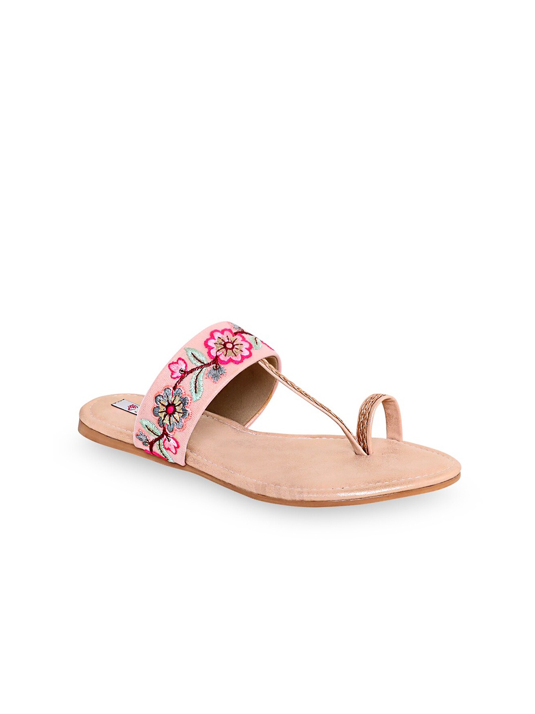

V-WALK Embroidered One Toe Flats, Pink