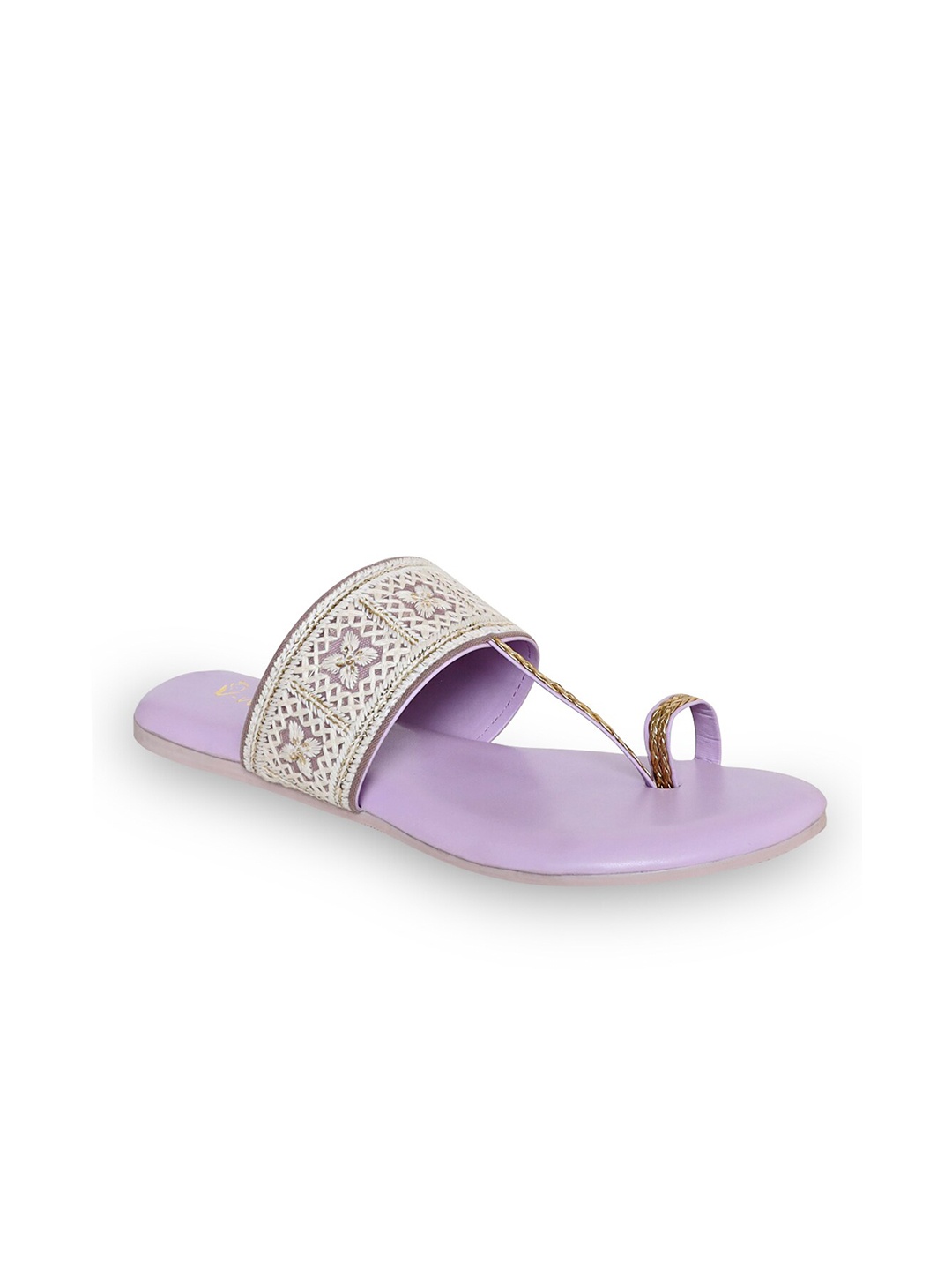 

V-WALK Embroidered One Toe Flats, Lavender