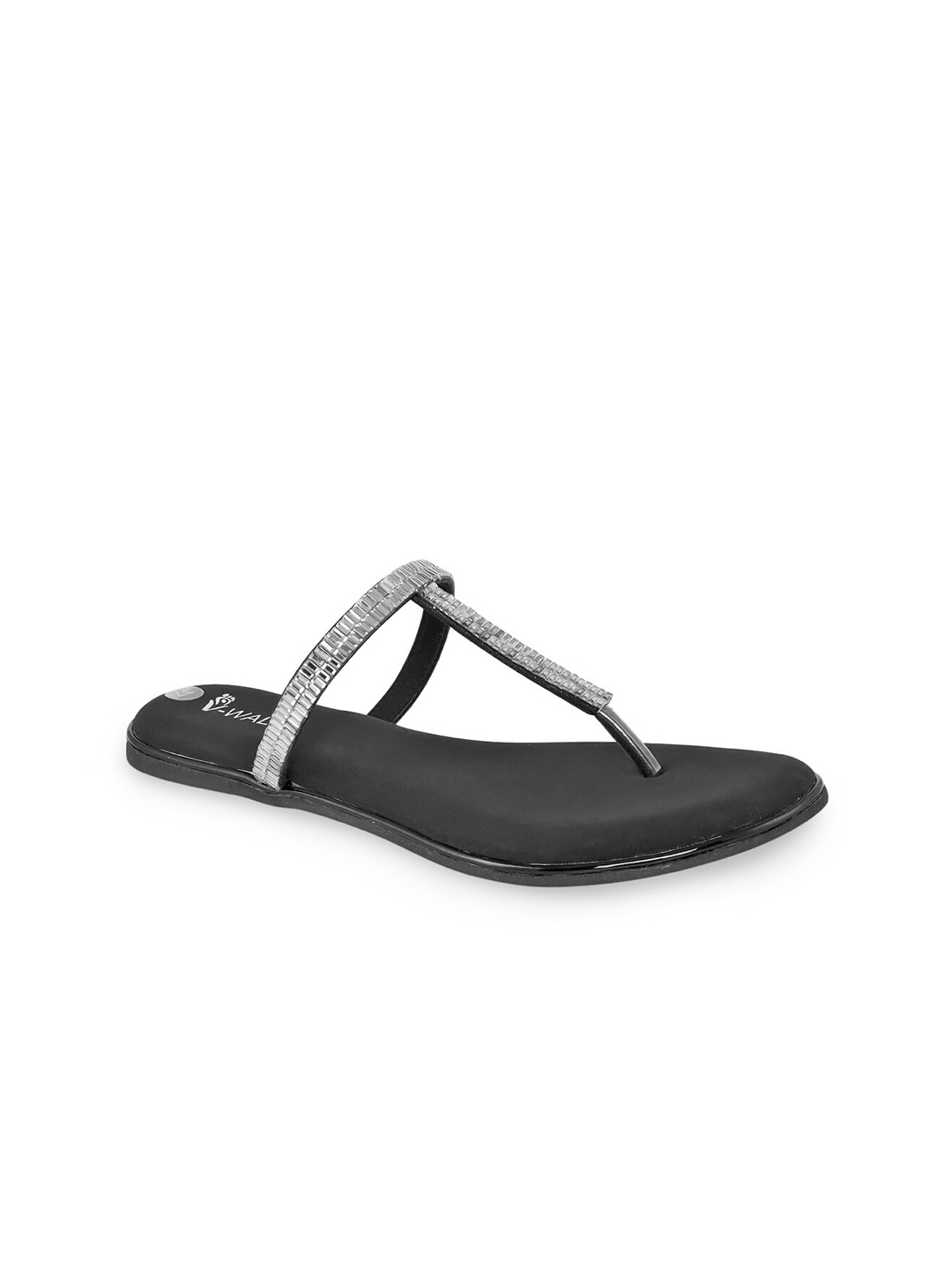 

V-WALK Embellished Party T-Strap Flats, Black