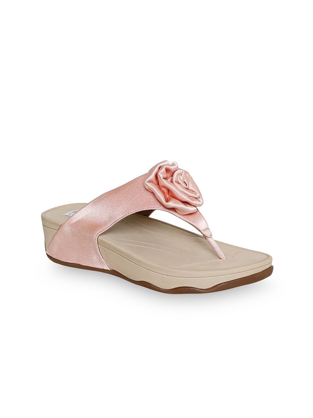 

V-WALK Embellished Open Toe Flats, Rose gold