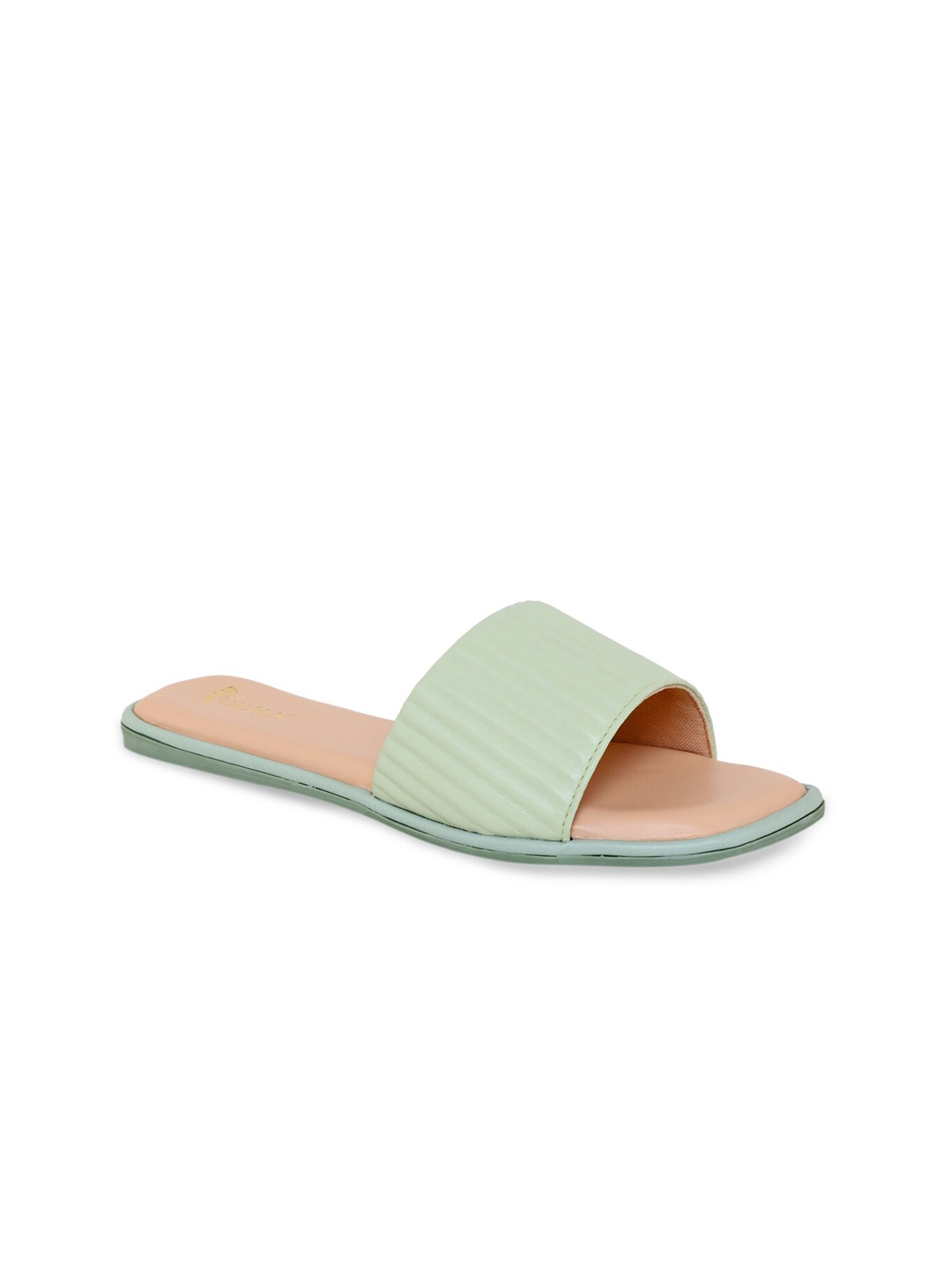 

V-WALK Textured Open Toe Flats, Sea green