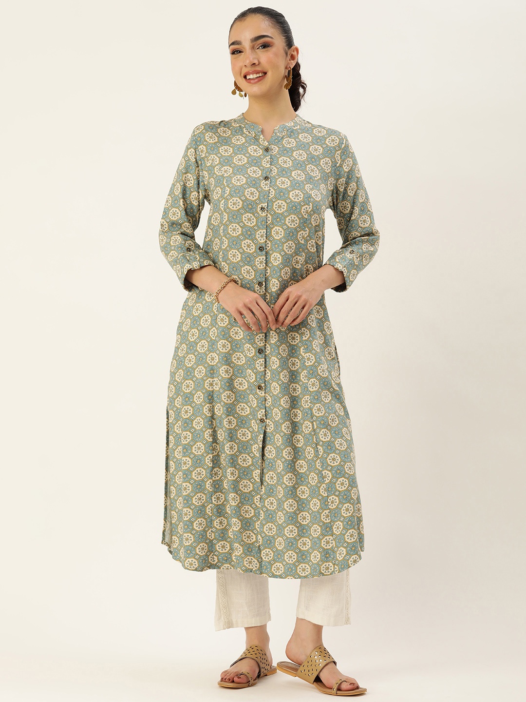 

AMUKTI Women Ethnic Motifs Printed Kurta, Blue