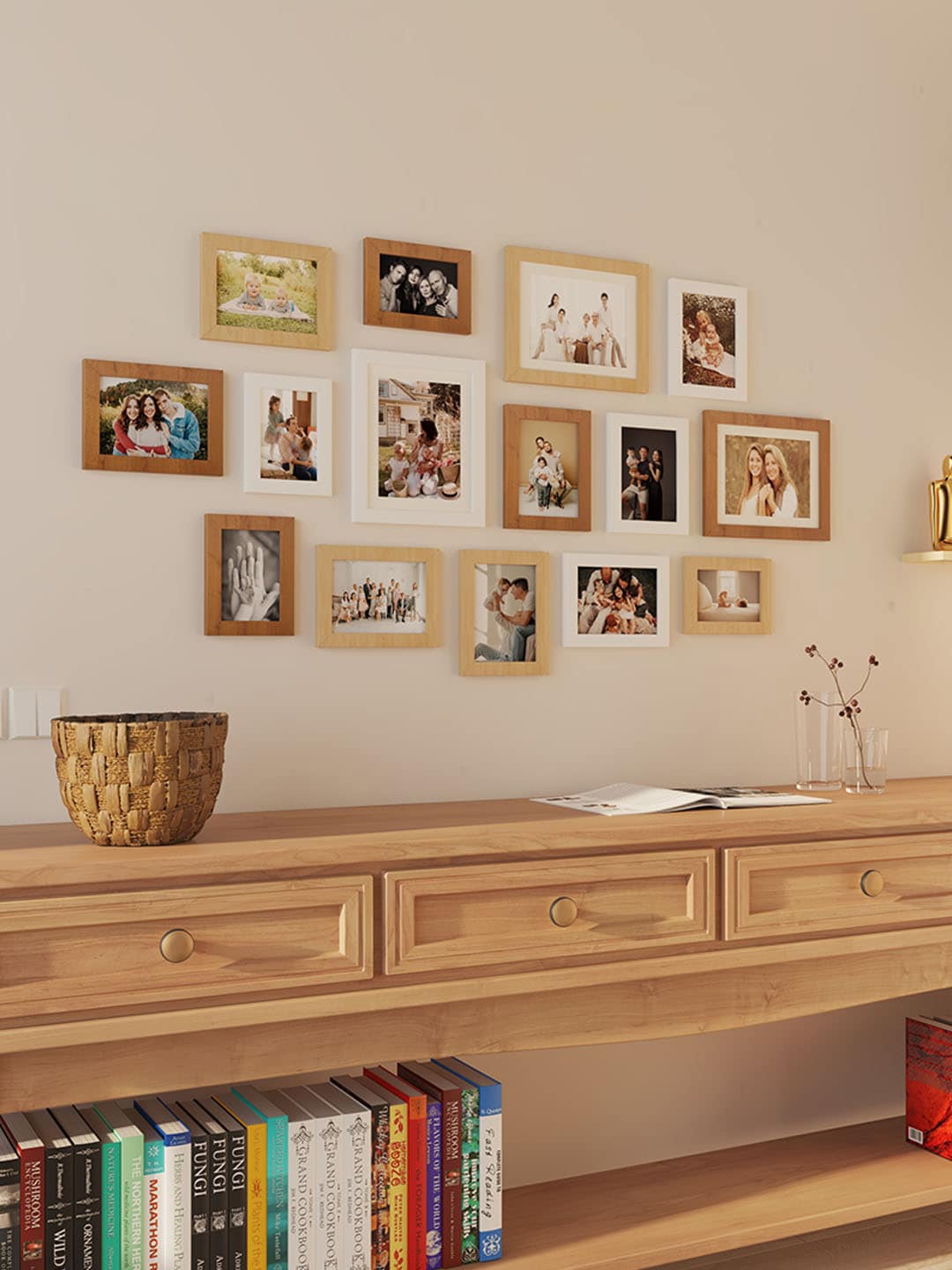 

Art Street 15 Pcs Beige Wooden Photo Frames
