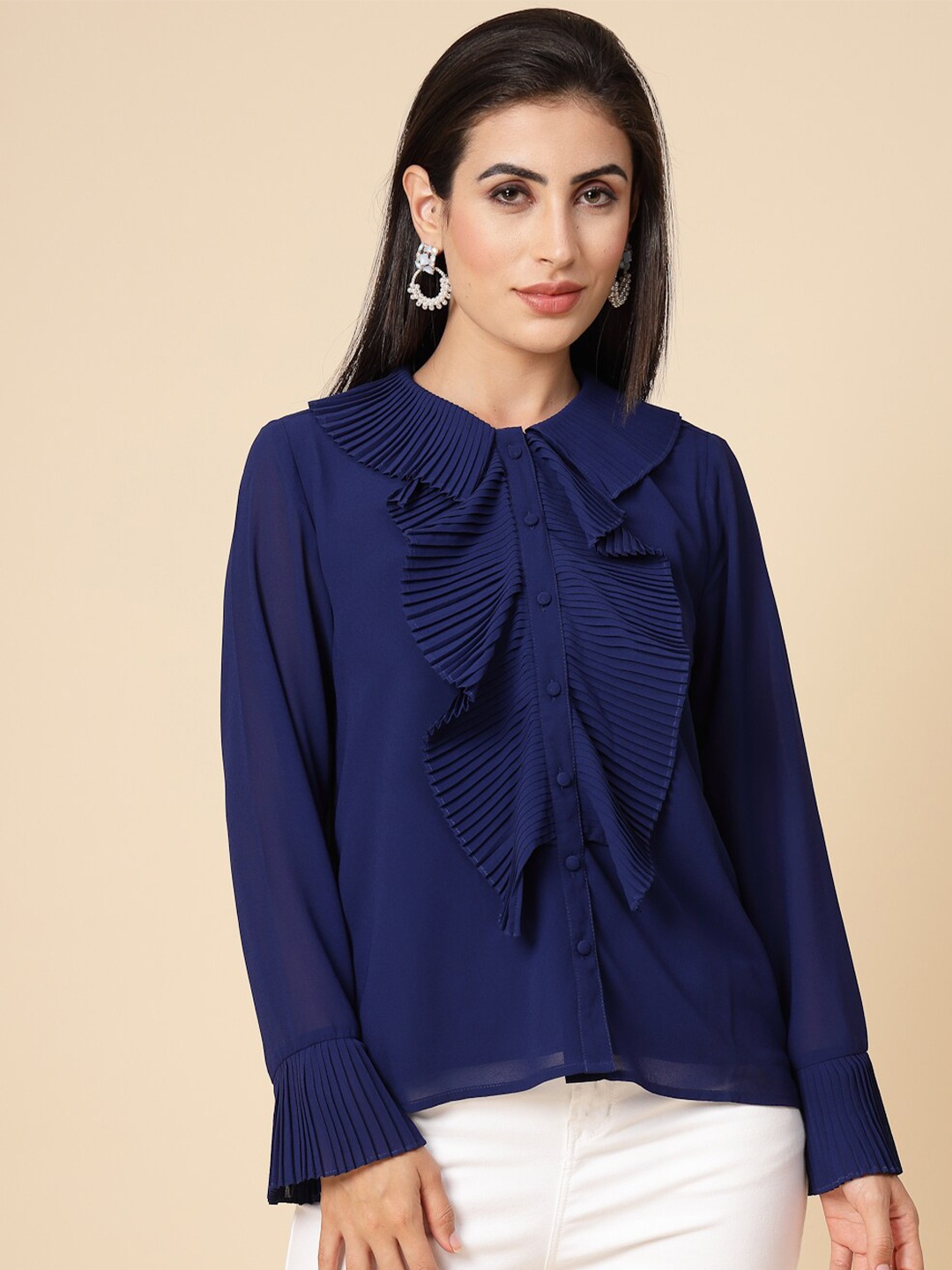 

Gipsy Bell Sleeves Top, Navy blue
