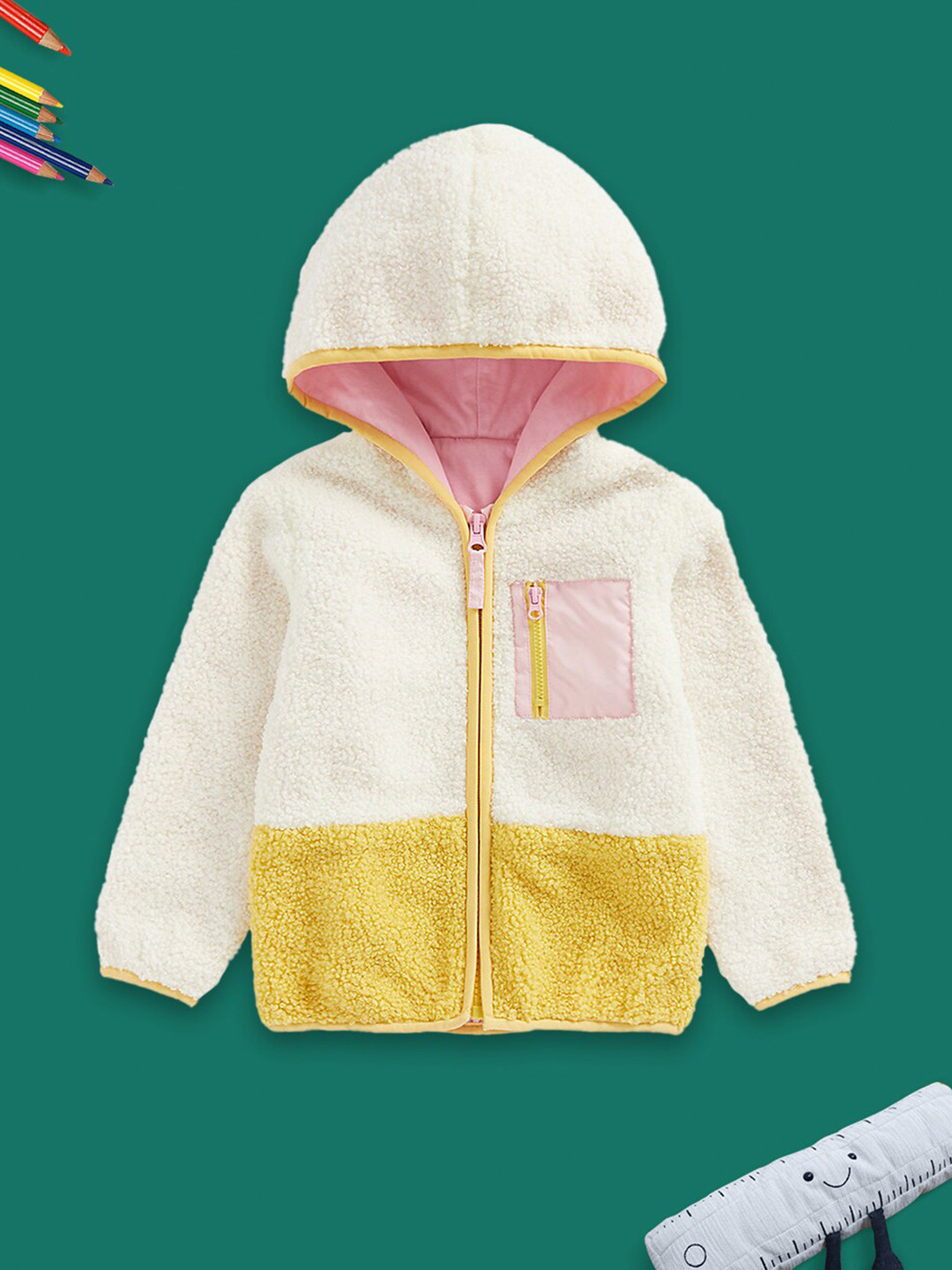 

mothercare Boys Colourblocked Hooded Sweatshirt, Off white