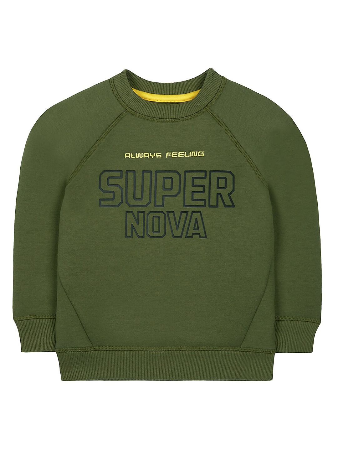 

mothercare Boys Typography Printed Cotton Sweatshirt, Green