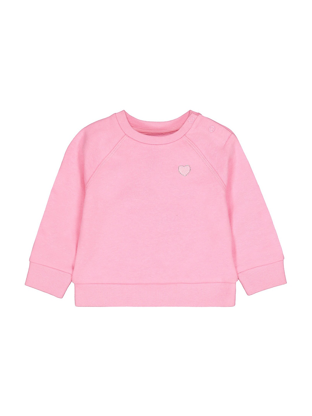 

mothercare Girls Round Neck Cotton Sweatshirt, Pink