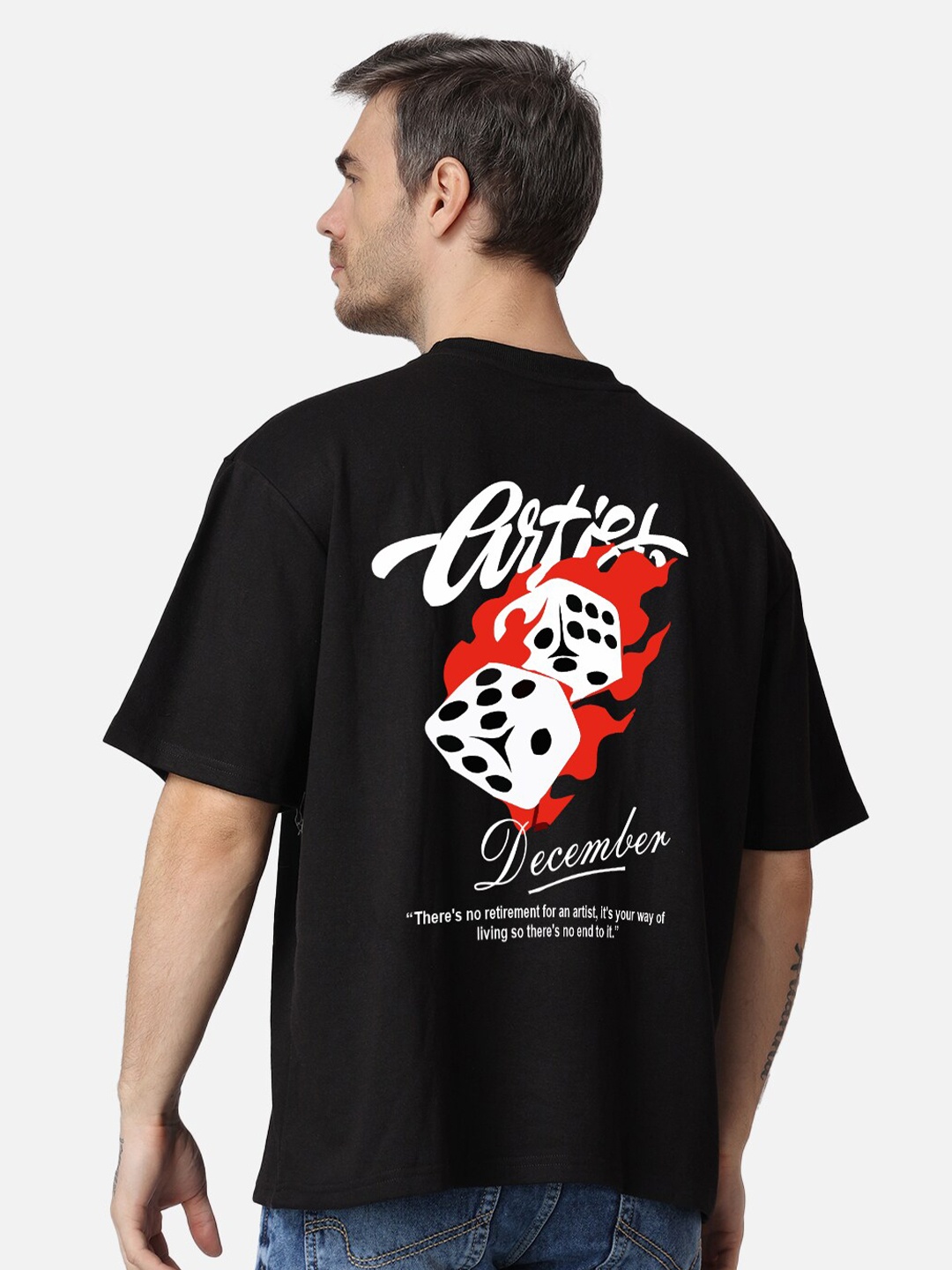 

The Label Bar Graphic Printed Oversized Cotton T-shirt, Black