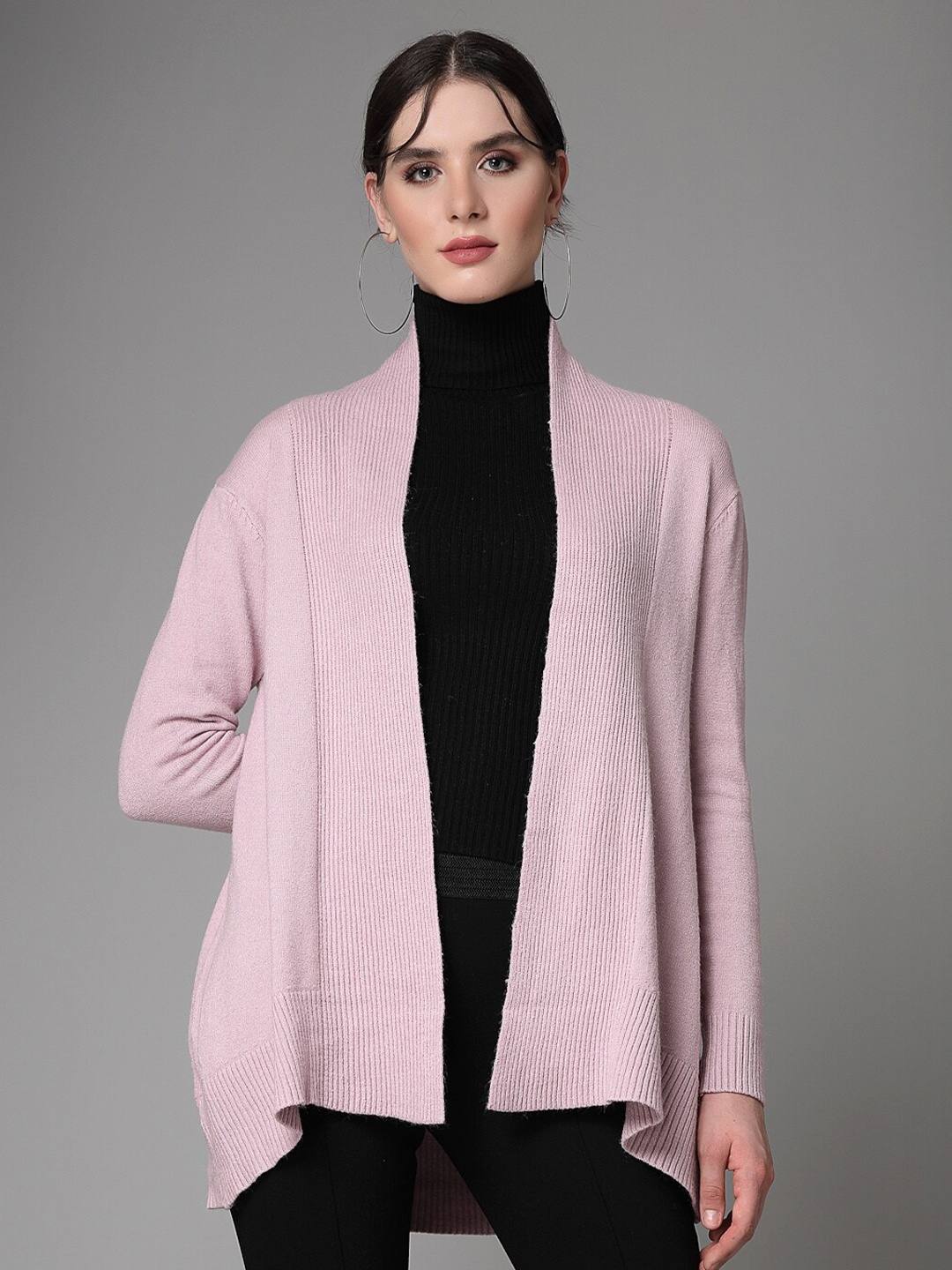 

Mafadeny Open Front Longline Shrug, Mauve