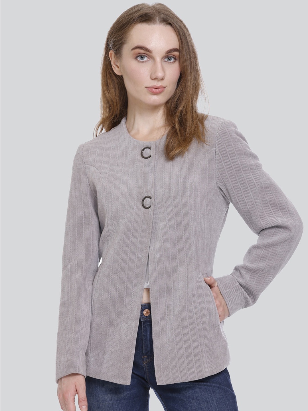 

C-Aerin Self-designed Casual Winter Coat, Grey