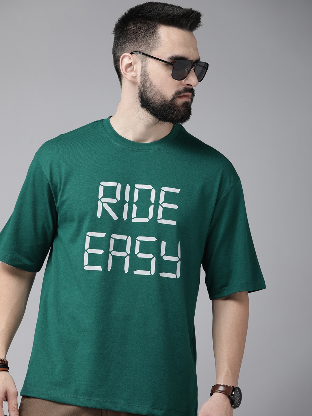 

Roadster Men Typography Printed T-shirt, Green