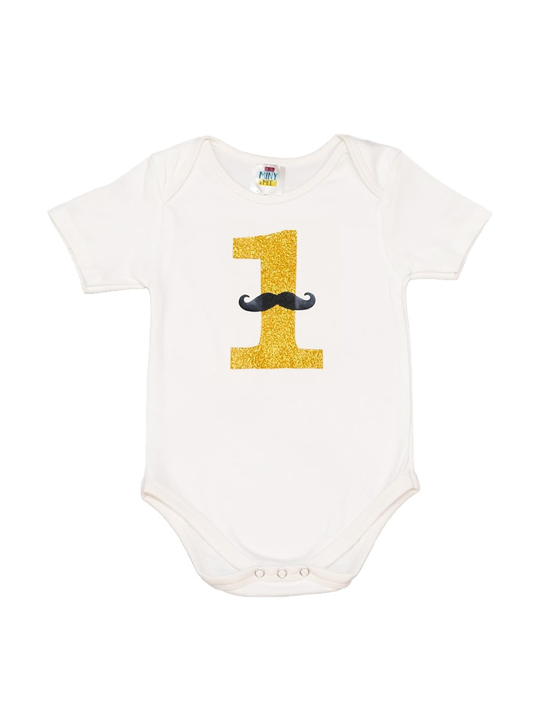 

TINY MINY ME Infant Boys Printed Cotton Bodysuit, White