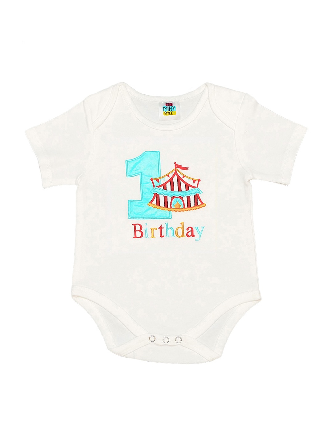 

TINY MINY ME Infant Boys Printed Cotton Bodysuit, White