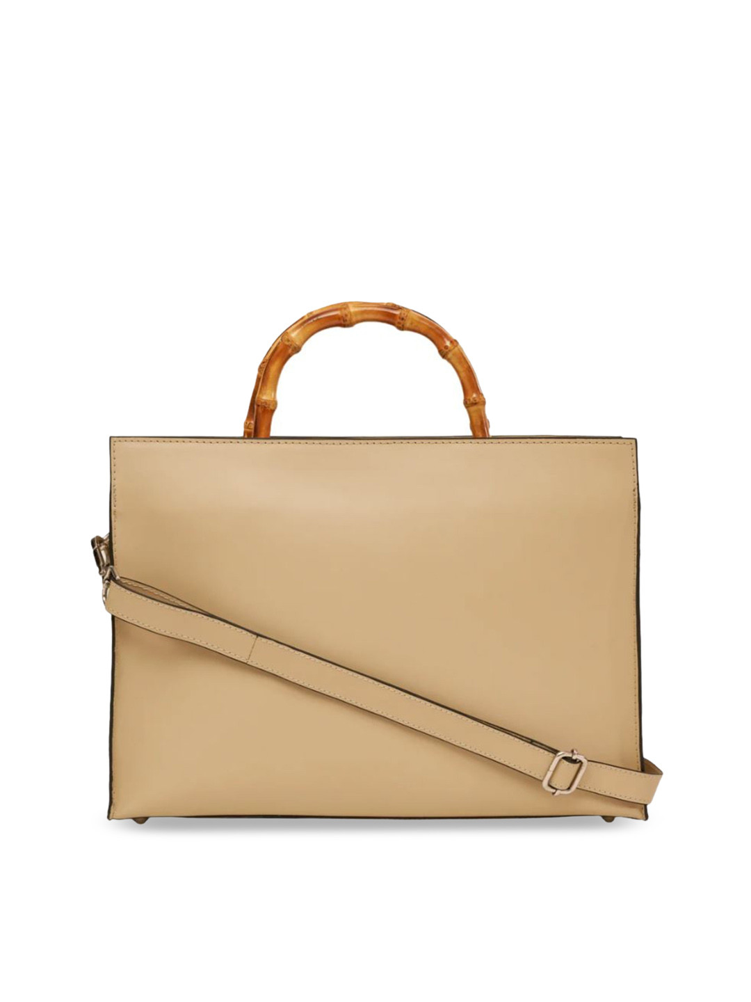 

Mistry Leather Structured Handheld Bag, Beige