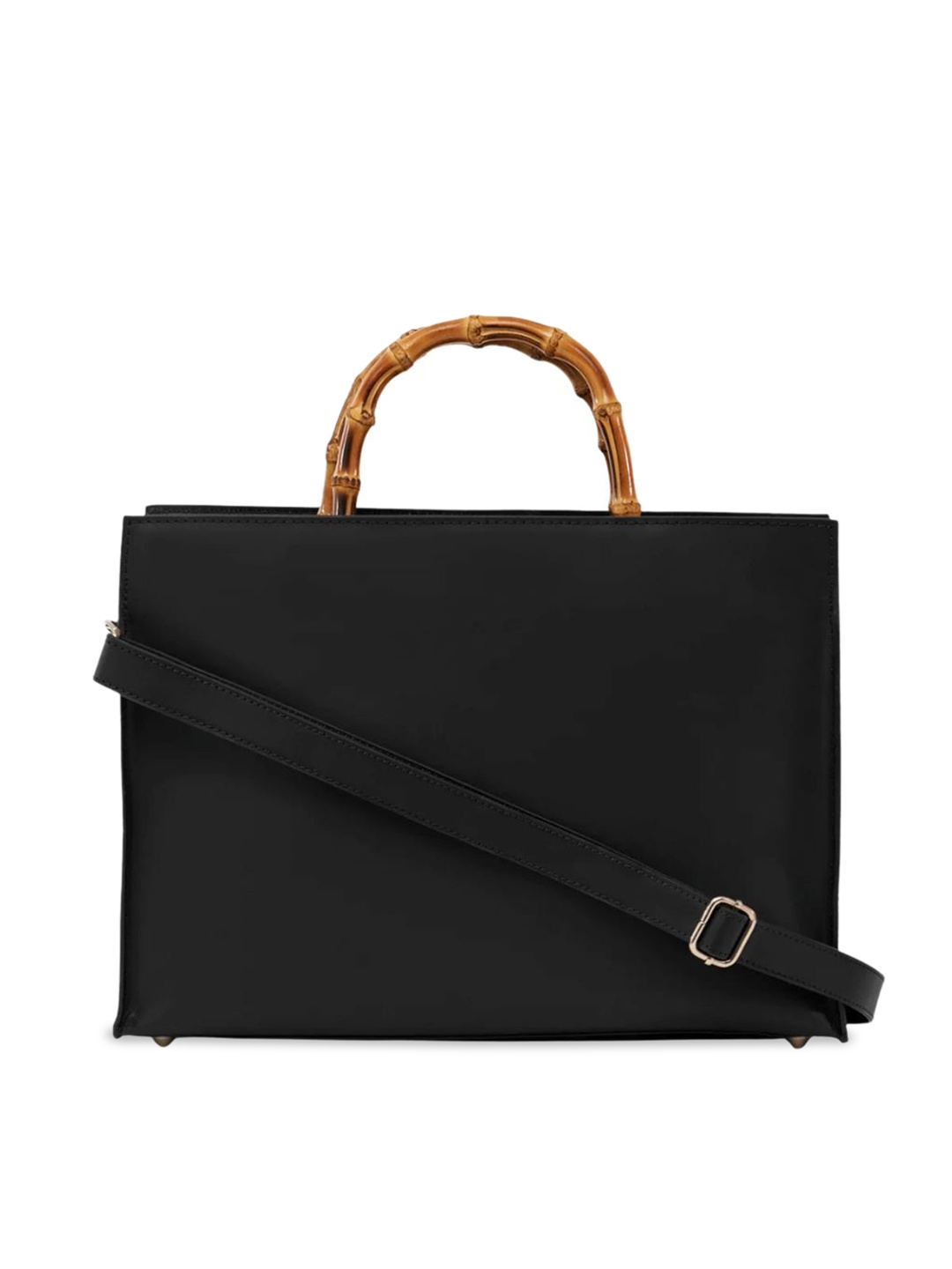 

Mistry Leather Oversized Structured Handheld Bag, Black