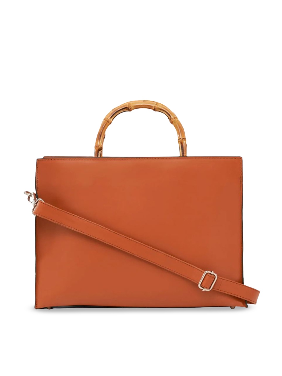 

Mistry Leather Oversized Structured Handheld Bag, Tan