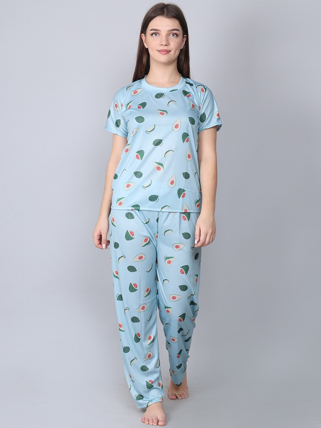 

XPIOX Conversational Printed Night suit, Blue