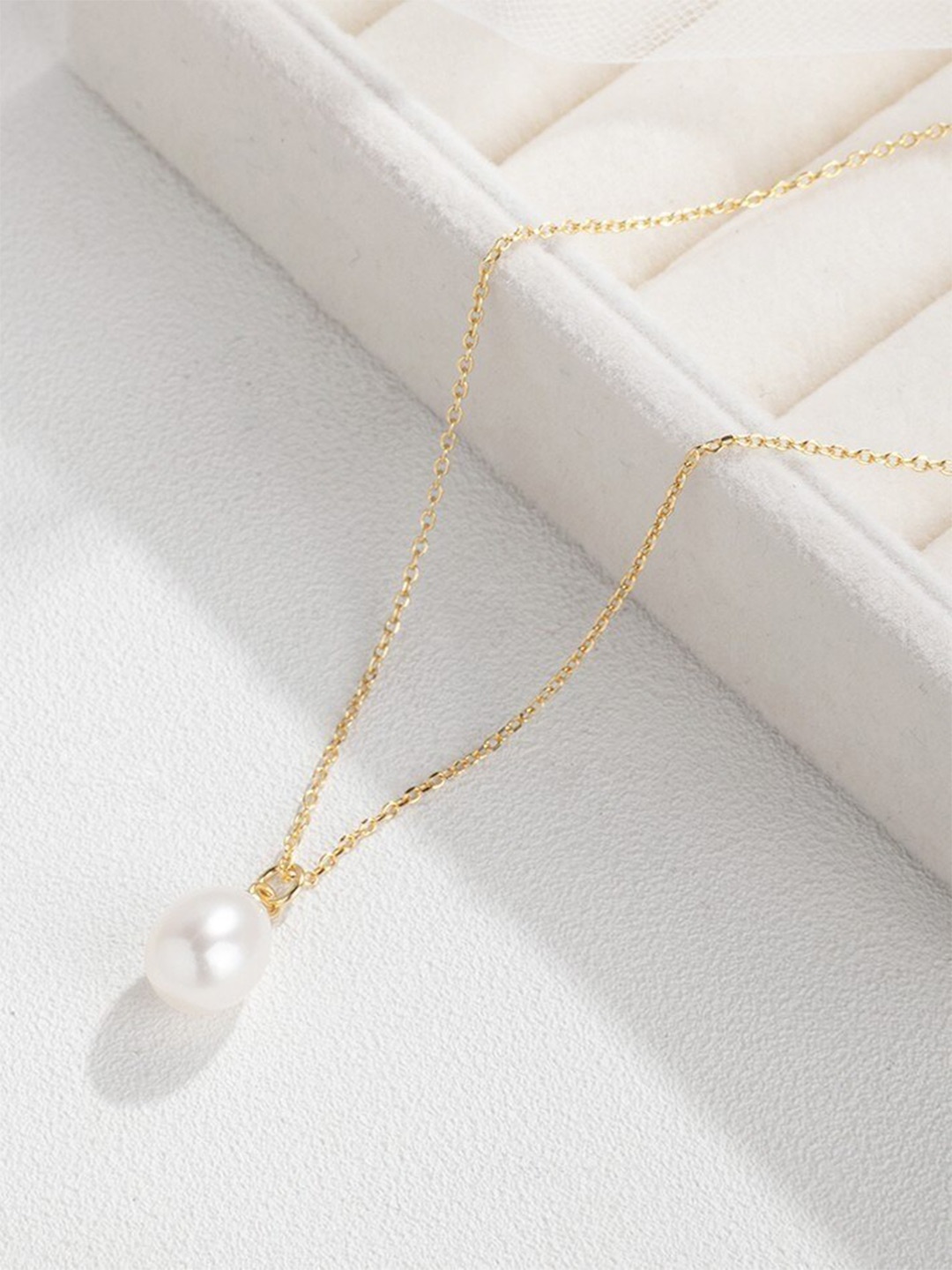 

MISS JO Gold-Plated Artificial Beads Sterling Silver Necklace