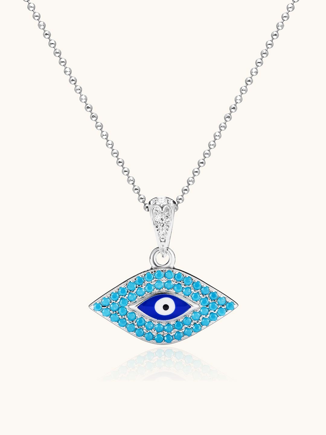 

MISS JO Silver-Plated Artificial Stones Sterling Silver Necklace