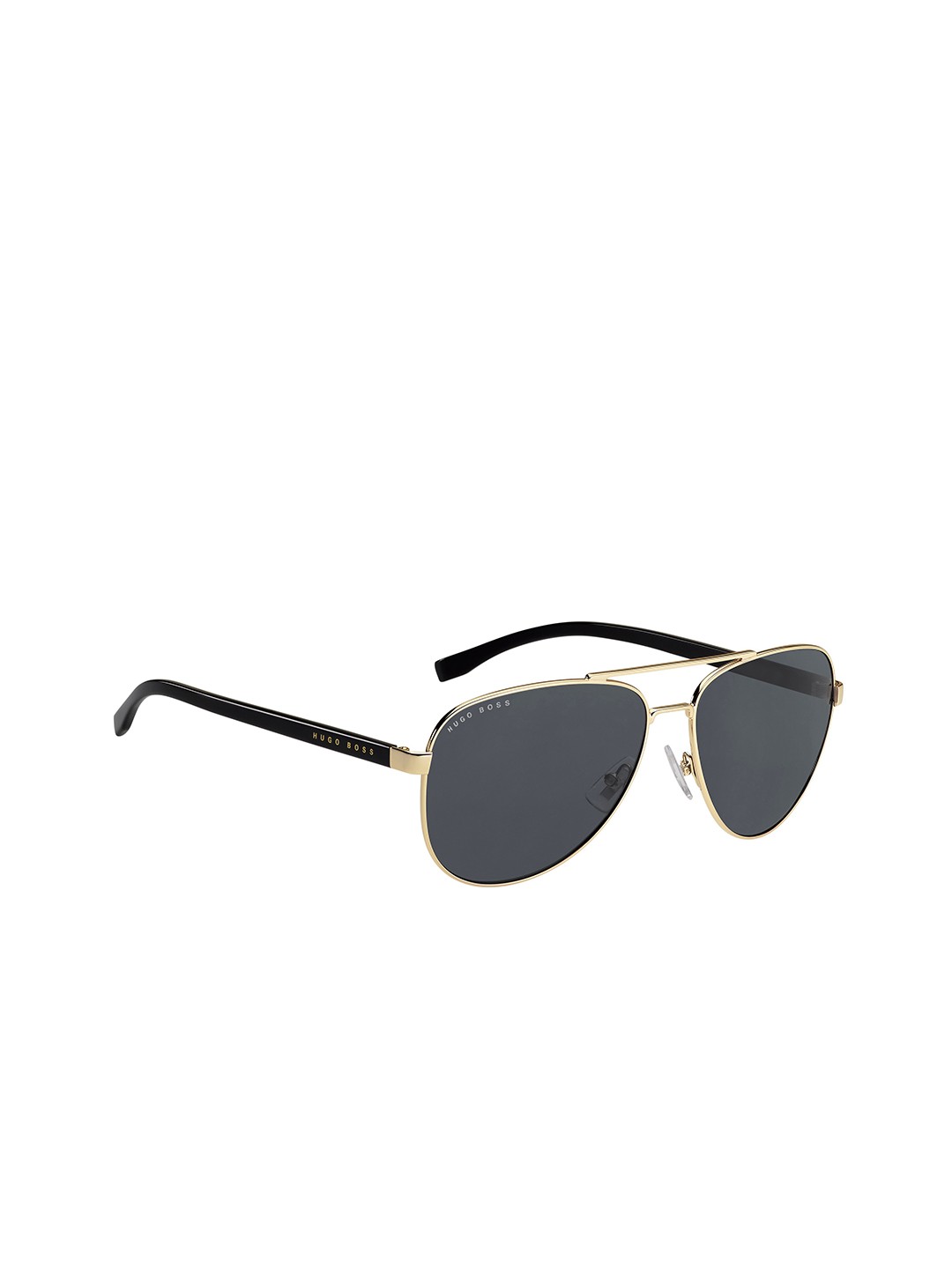 HUGO Men Aviator Sunglasses With UV Protected Lens, Black