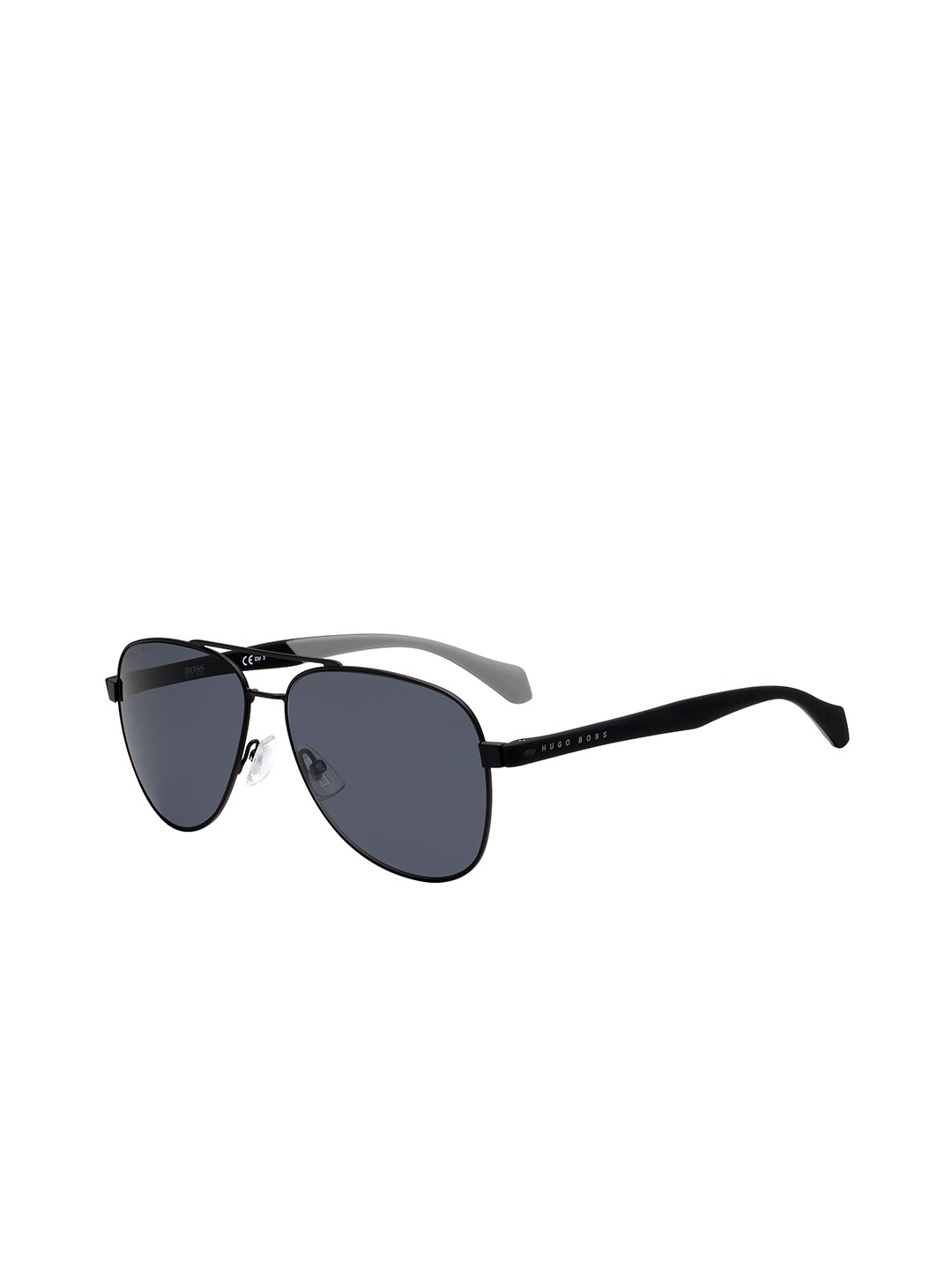 

HUGO Men Aviator Sunglasses with UV Protected Lens 20241300360IR, Grey