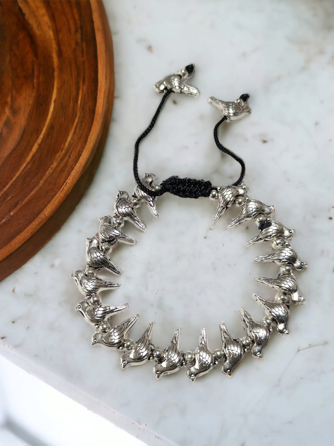 

Vighnaharta Rhodium-Plated Charm Bracelet, Silver