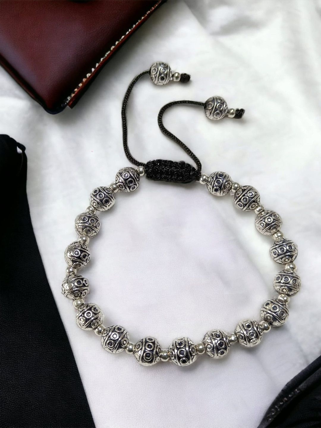 

Vighnaharta Rhodium-Plated Charm Bracelet, Silver