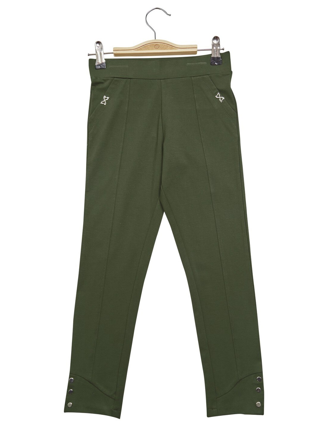 

Peppermint Girls Skinny Fit Woven Jeggings, Olive