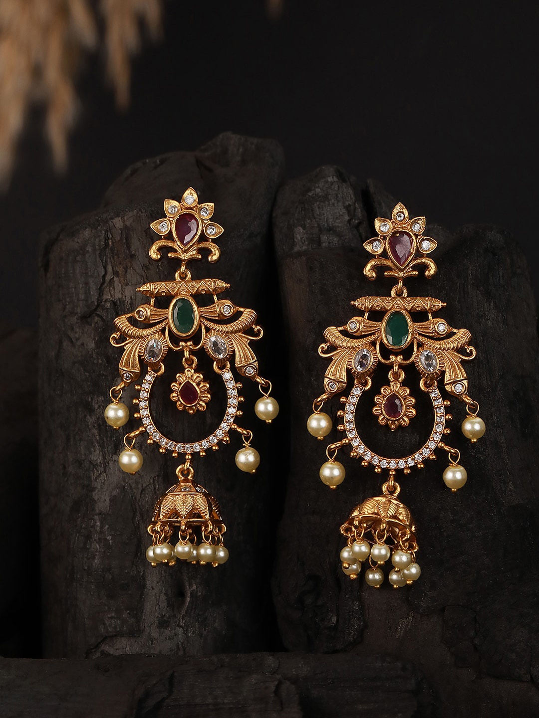 

Saraf RS Jewellery Gold-Plated Classic Drop Earrings